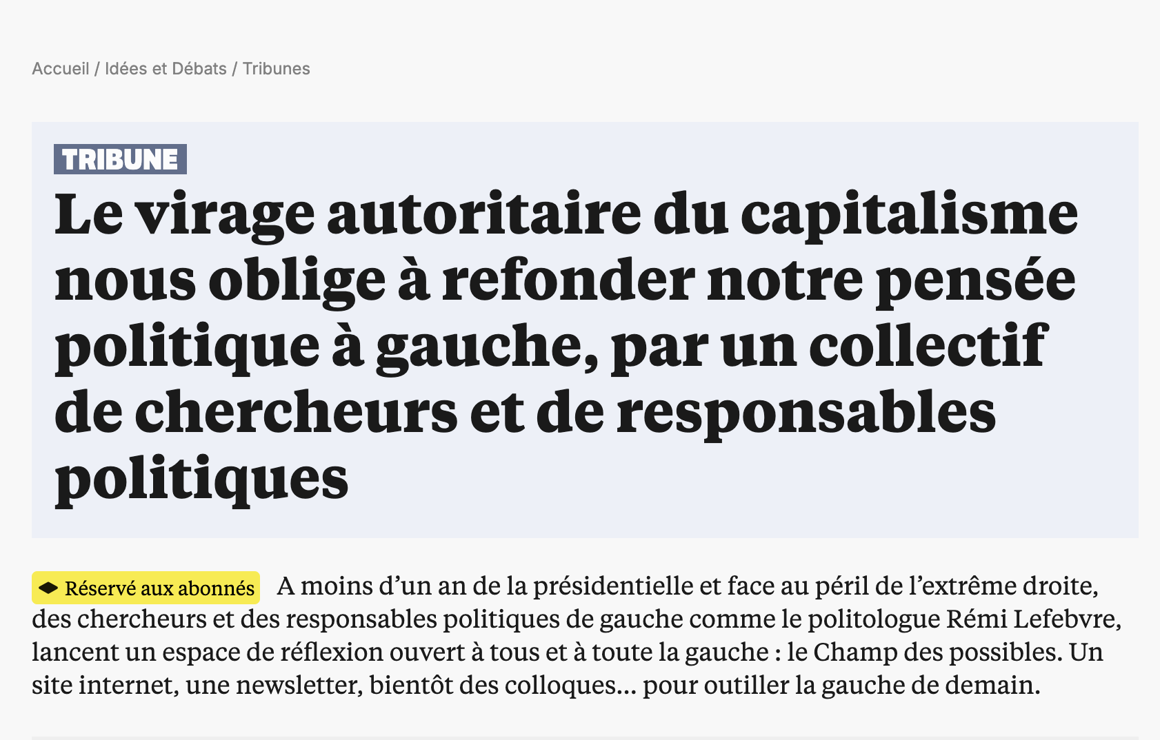 Construire les outils pour la gauche de demain